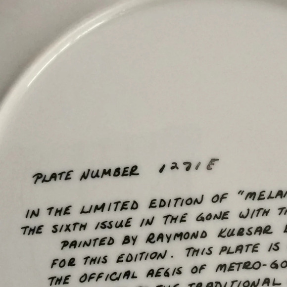 Gone With The Wind Limited Edition Collector Plate - Picture 4 of 7